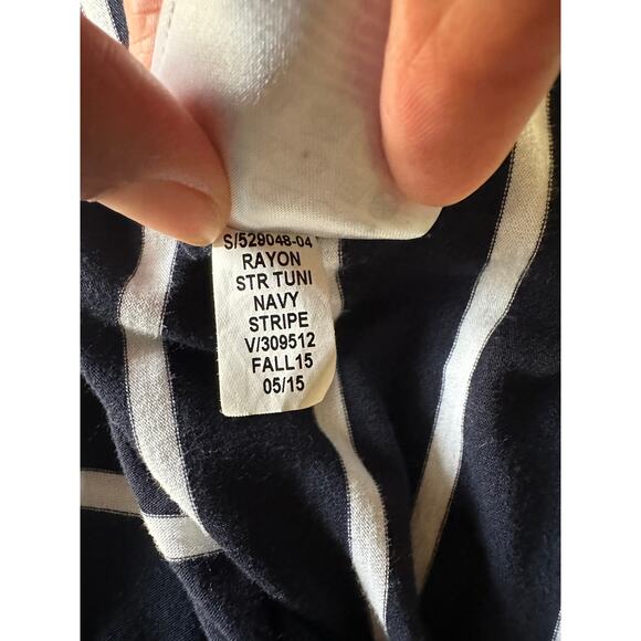 GAP Navy Blue and White Stripes Rayon Super Soft Sz XS - Picture 4 of 7